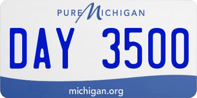 MI license plate DAY3500