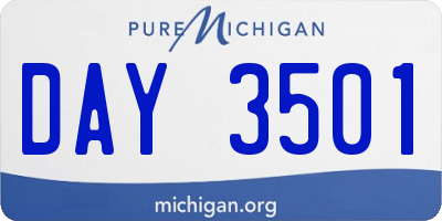 MI license plate DAY3501