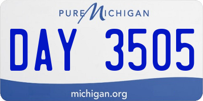 MI license plate DAY3505