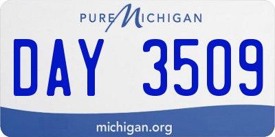 MI license plate DAY3509