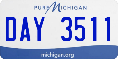 MI license plate DAY3511