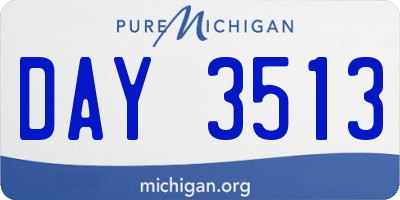 MI license plate DAY3513