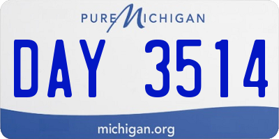 MI license plate DAY3514