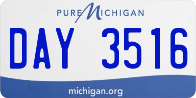 MI license plate DAY3516