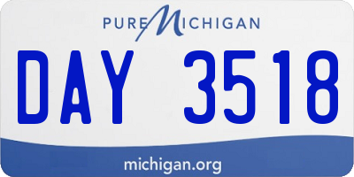 MI license plate DAY3518