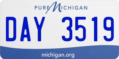 MI license plate DAY3519