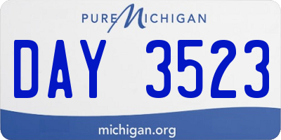 MI license plate DAY3523