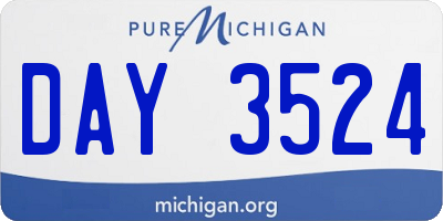 MI license plate DAY3524