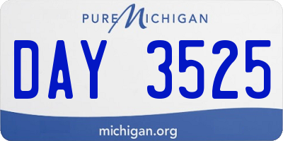 MI license plate DAY3525