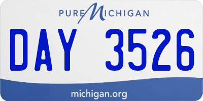 MI license plate DAY3526