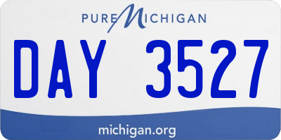 MI license plate DAY3527