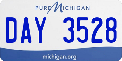 MI license plate DAY3528