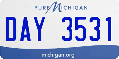 MI license plate DAY3531