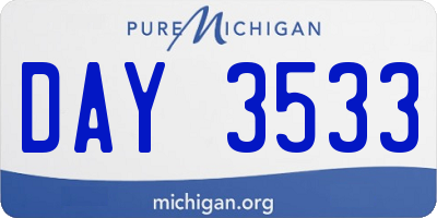 MI license plate DAY3533