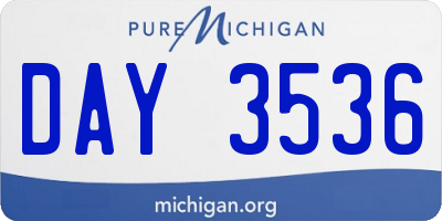 MI license plate DAY3536