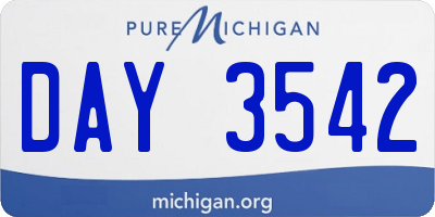 MI license plate DAY3542