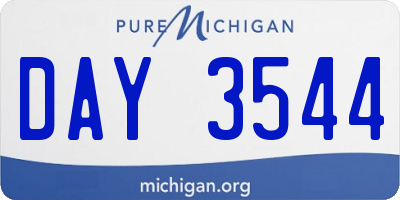 MI license plate DAY3544