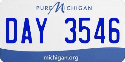 MI license plate DAY3546