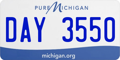 MI license plate DAY3550