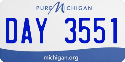 MI license plate DAY3551