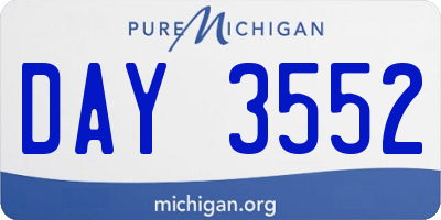 MI license plate DAY3552