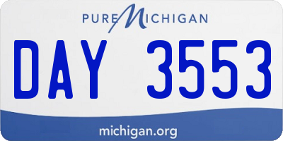 MI license plate DAY3553