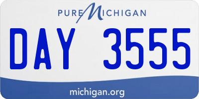 MI license plate DAY3555