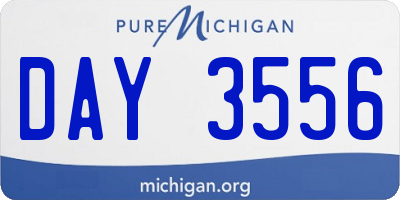 MI license plate DAY3556