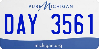 MI license plate DAY3561