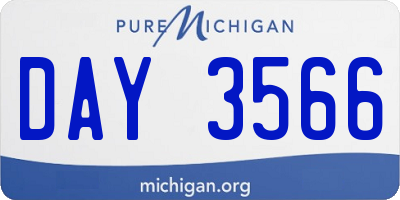 MI license plate DAY3566