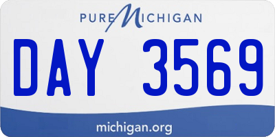 MI license plate DAY3569
