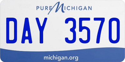 MI license plate DAY3570