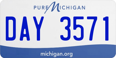 MI license plate DAY3571