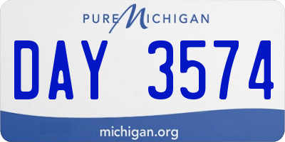 MI license plate DAY3574