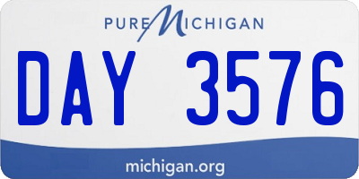 MI license plate DAY3576