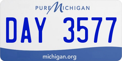 MI license plate DAY3577