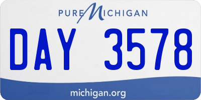 MI license plate DAY3578