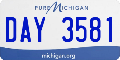 MI license plate DAY3581