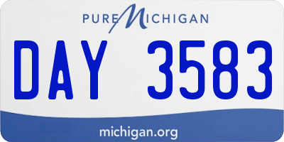 MI license plate DAY3583