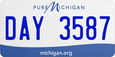 MI license plate DAY3587