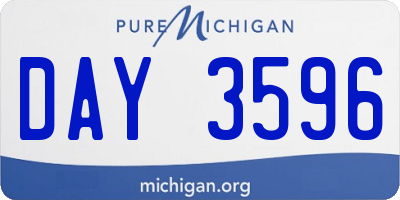 MI license plate DAY3596
