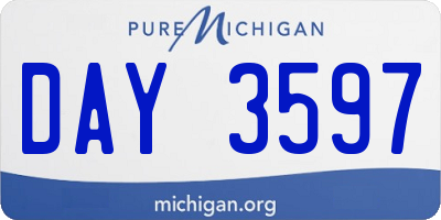 MI license plate DAY3597