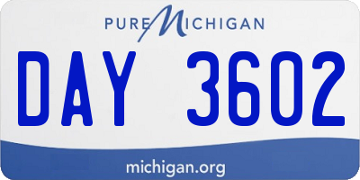 MI license plate DAY3602