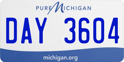 MI license plate DAY3604