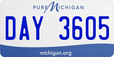 MI license plate DAY3605