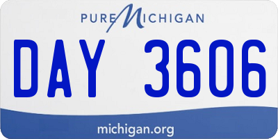 MI license plate DAY3606