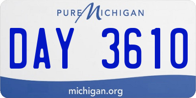 MI license plate DAY3610