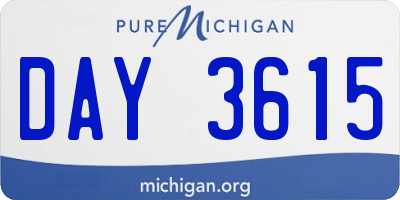 MI license plate DAY3615