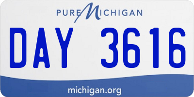 MI license plate DAY3616
