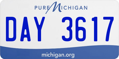 MI license plate DAY3617